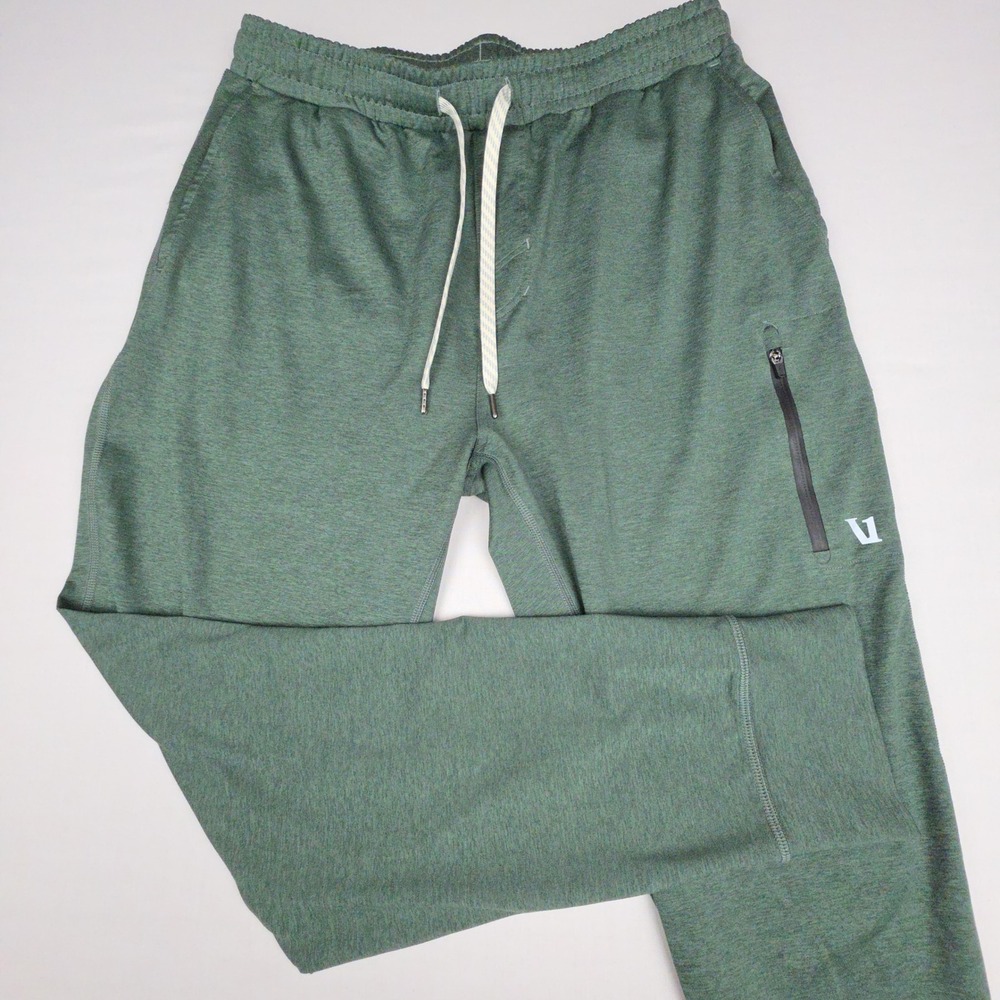 Vuori Ponto Performance Jogger Pants Mens M Green Heathered Recycled Polyester